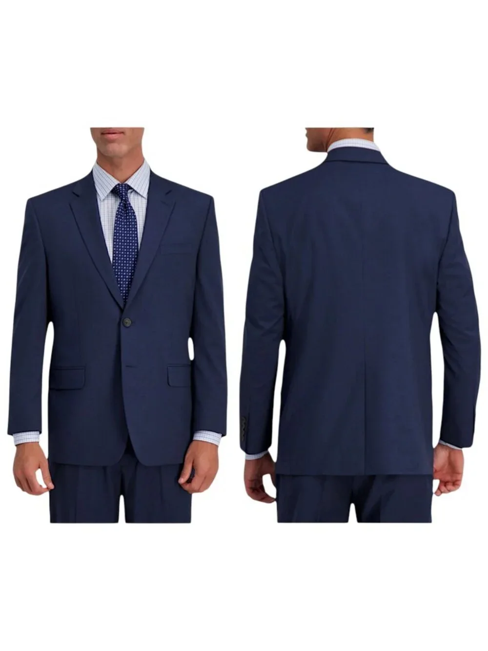 J.M. Haggar Men's Premium Stretch Navy Houndstooth Suit Jacket NWT 44 Regular